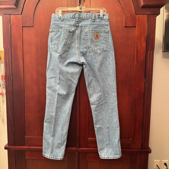 Carhartt B18 STW Traditional Fit Tapered Jeans Mens Size 33x30 Fade Light Denim - Picture 7 of 8